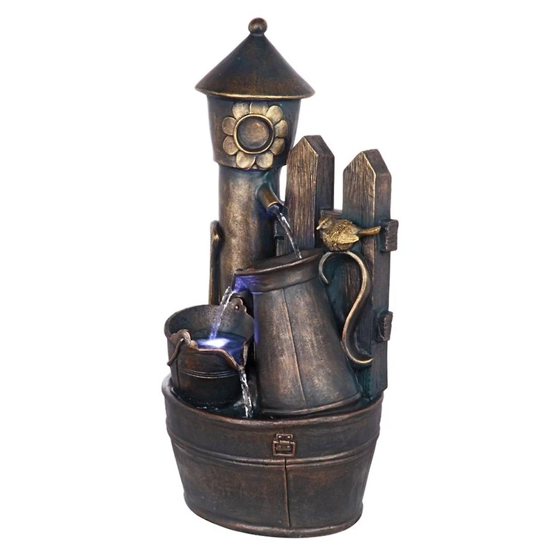 Design Toscano Backyard Buckets of Fun Cascading Waterfall Garden Fountain