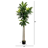7ft. Potted Green Artificial Dracaena Tree with Real Touch Leaves