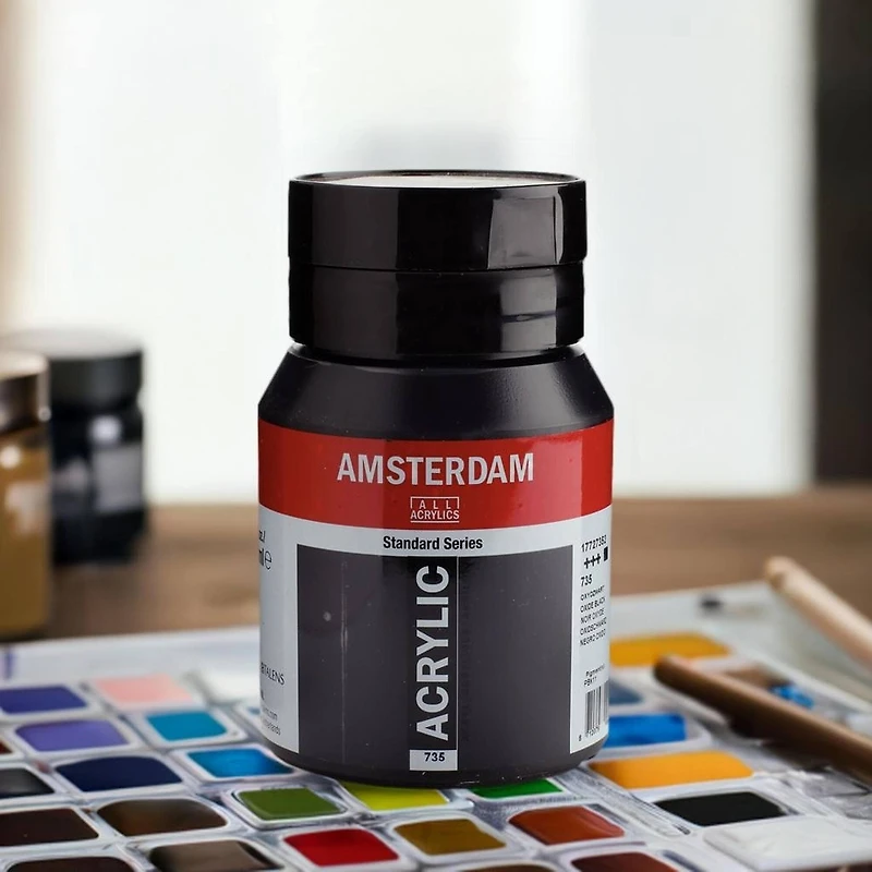 Amsterdam Standard Series Oxide Black Acrylic Paint, 500mL