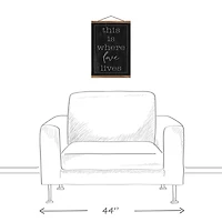 This is Where Love Lives Teak Hanging Canvas