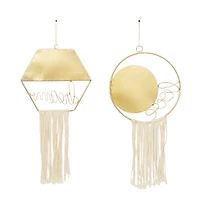 Gold Metal Contemporary Hanging Wall Mirrors Set 