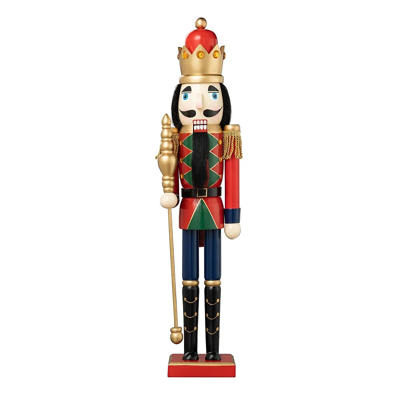 Glitzhome® 24" Wooden Christmas King Nutcracker