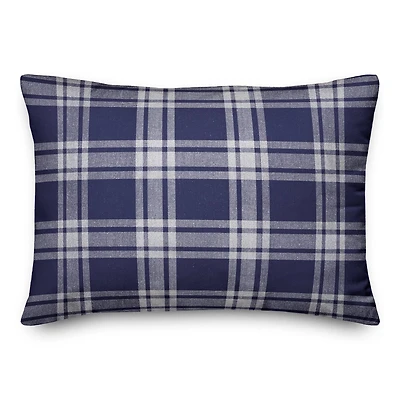 Navy Plaid 14" x 20" Indoor / Outdoor Pillow