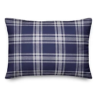 Navy Plaid 14" x 20" Indoor / Outdoor Pillow