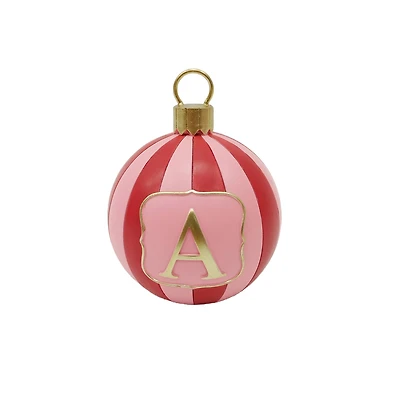 5" Striped Monogram Ball Ornament Tabletop Décor by Ashland