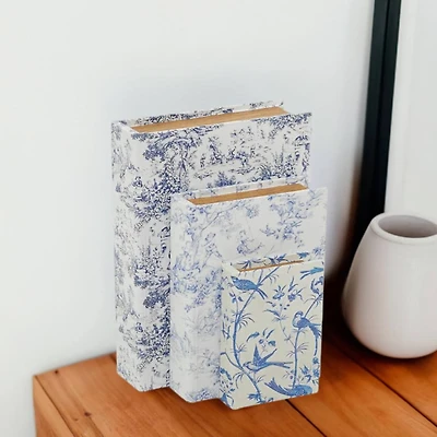 Nature & Foliage Canvas Faux Book Box Set