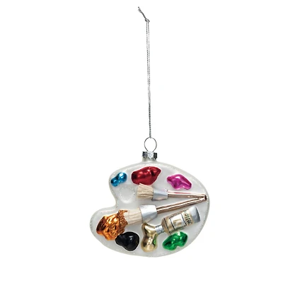 Hello Honey® 3.75" Multicolor Glass Paint Palette Ornament