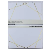 9 Packs: 40 ct. (360 total) White & Gold Foil Flat Cards & Envelopes by Recollections™, 5" x 7"