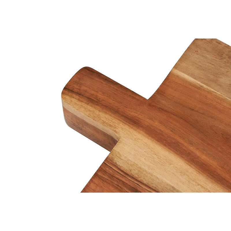 Brown Wood Handmade Cutting Board with 3 Cheese Knives Set