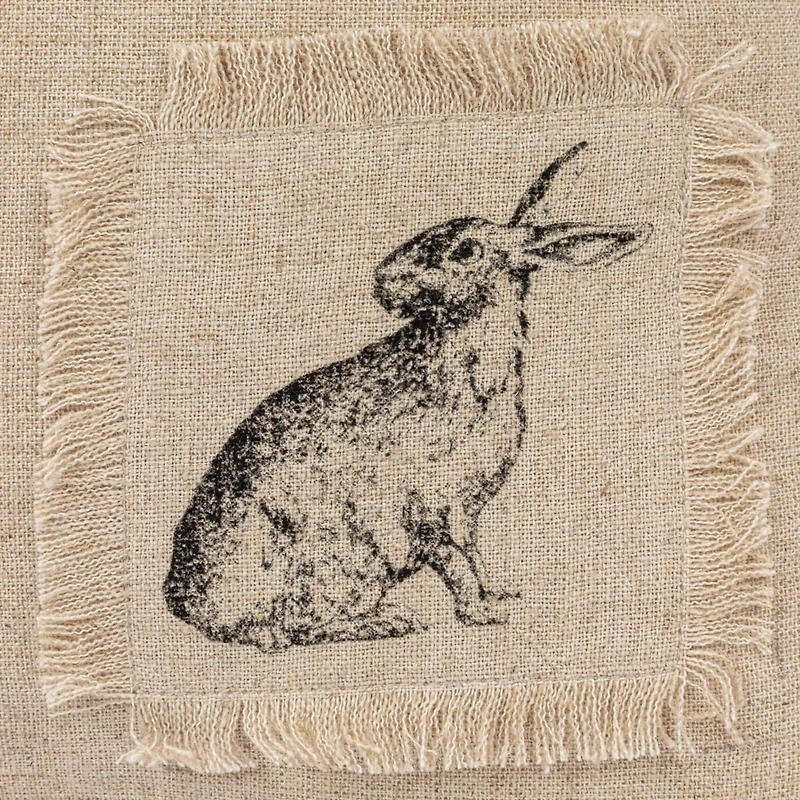 Hello Honey® Cream & Black Flower Prints Linen Blend Pillow with Patches Set