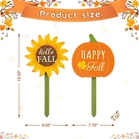 Glitzhome® 15" Fall Wooden Pumpkin & Sunflower Yard Stake, 6ct.