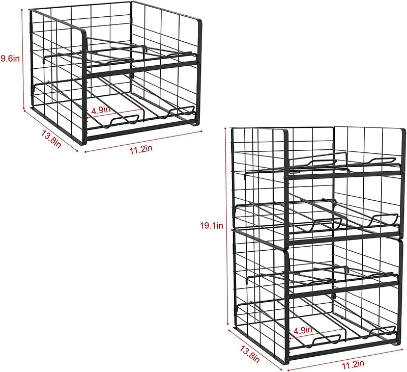 NEX™ 12oz. 20-Can Capacity Black Organizer and Dispenser, 2ct.