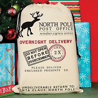 Personality Case™ North Pole Post Office Drawstring Cotton Christmas Bag