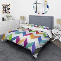 Designart 'Geometrical Retro Design III' Mid-Century Duvet Cover Set