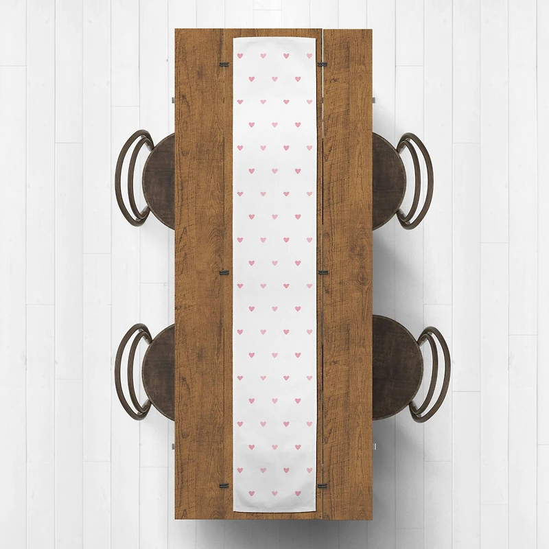 Simple Heart Pattern 16" x 90" Cotton Twill Runner