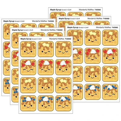 TREND Enterprises® Wonderful Waffles, Maple Syrup Scent Scratch 'n Sniff Stinky Stickers®, 6 Packs of 48