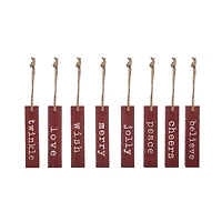 Hello Honey® 8" Red Wood Christmas Sentiment Wall Décor, 8ct.
