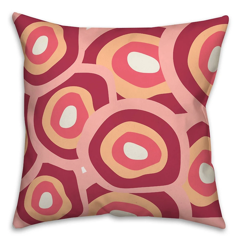 Funky Circles Pattern Throw Pillow