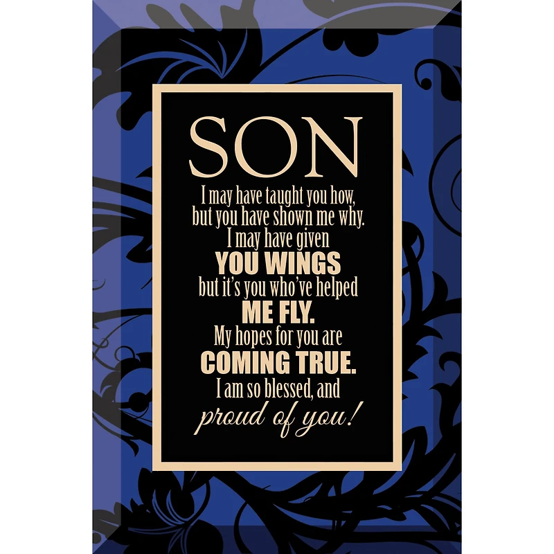 Son Beveled Glass Plaque with Easel
