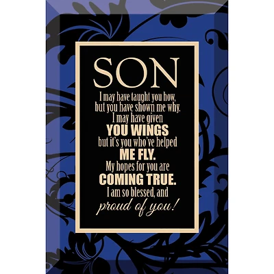Son Beveled Glass Plaque with Easel