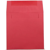 JAM Paper 7.5" x 7.5" Red Square Colored Invitation Envelopes, 25ct.