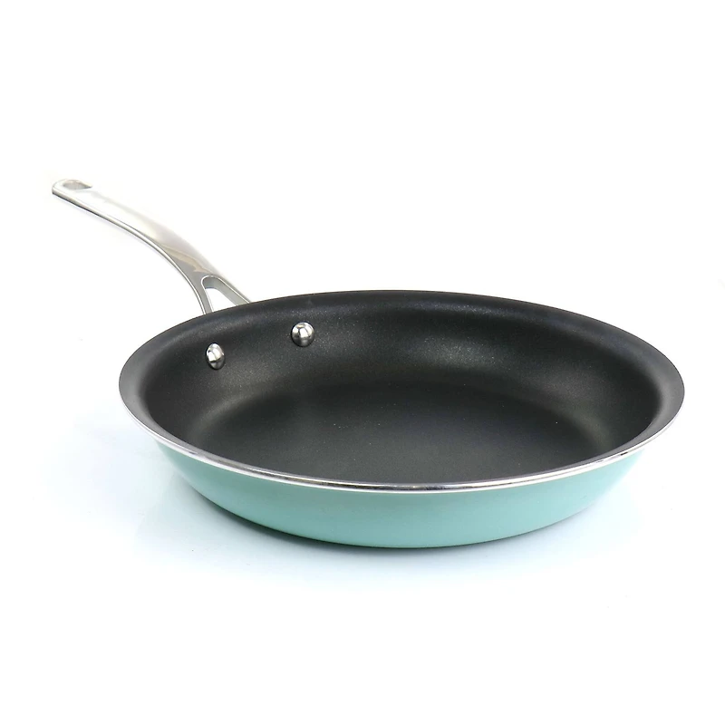 Martha Stewart Lockton 12" Turquoise Aluminum Nonstick Frying Pan
