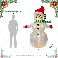 Glitzhome® 8ft. LED Lighted Icy Snowman Inflatable Décor