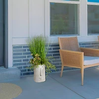 12.25" Abstract Face Ceramic Outdoor Garden Planter