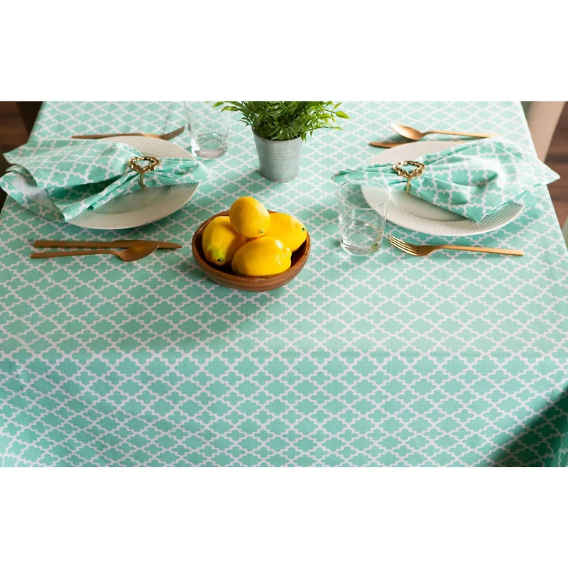 Aqua Lattice Tablecloth 60" x 120"