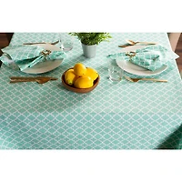 Aqua Lattice Tablecloth 60" x 120"
