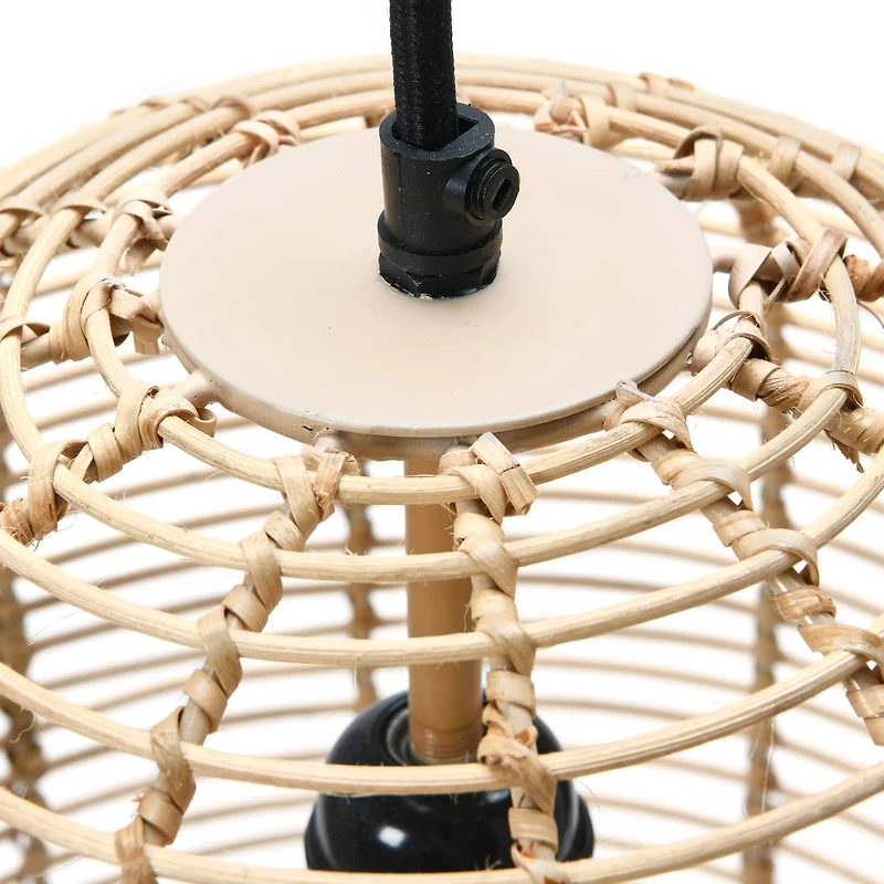 Hello Honey® Modern Boho Handwoven Rattan Globe Pendant Light