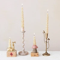 Hello Honey® 12.5" Whitewashed Tall Wood Taper Candleholder