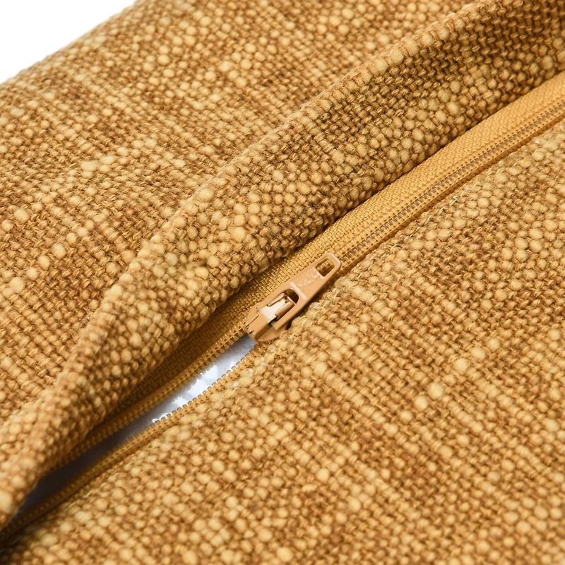 Hello Honey® Mustard & White Applique Stripe Cotton Woven Pillow