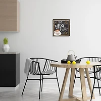 Stupell Industries But First Coffee Typography Chalkboard Latte Beans Framed Giclee Art