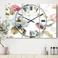 Designart 'Beautiful Bird Romance I Traditional Multipanel Wall Clock