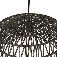 Hello Honey® 19.5" Charcoal Gray Woven Pendant Lamp