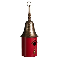 Glitzhome® 24" Retro Red Metal Bell Roof Birdhouse