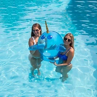 Swim Central 29" Inflatable Blue Narwhal Beach Ball with Tusk