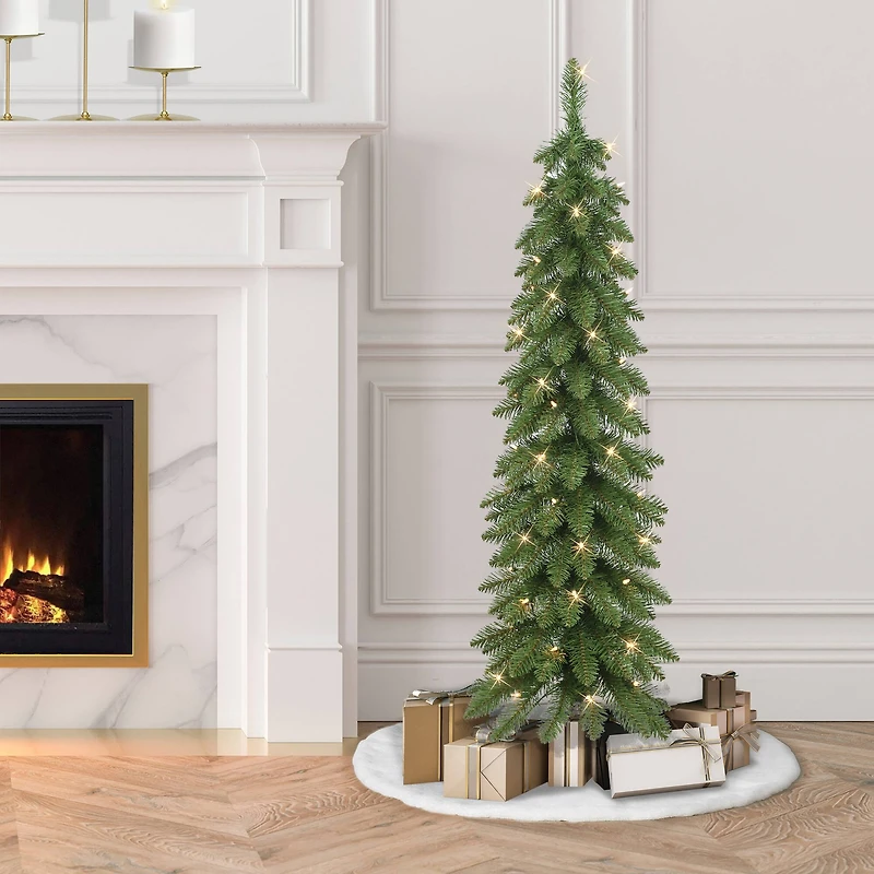 4ft. Pre-Lit Artificial Alpine Pencil Christmas Tree