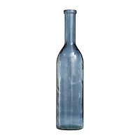 30" Blue Recycled Glass Tall Spanish Bottleneck Vase