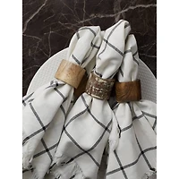 DII® Black Rub Finish Wood Band Napkin Rings, 6ct.