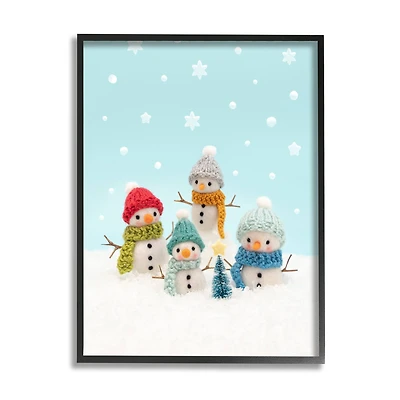 Stupell Industries Winter Snowmen Christmas Tree Framed Giclee Art