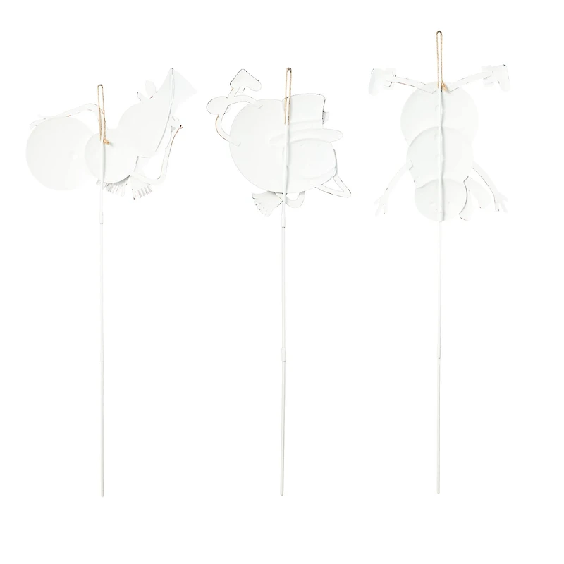 Glitzhome® 2ft. Metal Snowman Yard Stake Set