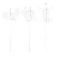 Glitzhome® 2ft. Metal Snowman Yard Stake Set