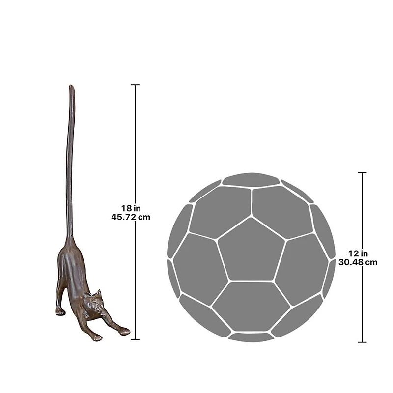 Design Toscano 18" Kitty Crouch Cast Iron Paper Towel Holder Cat Statue