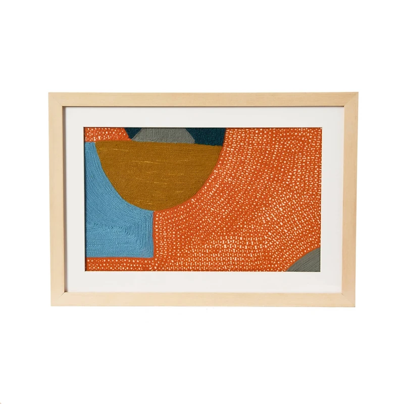 Hello Honey® Abstract Embroidery in Wood Frame