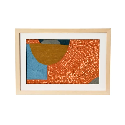 Hello Honey® Abstract Embroidery in Wood Frame