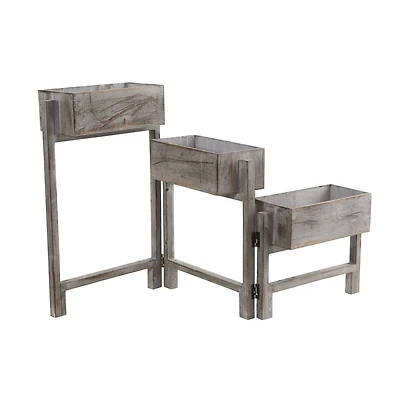 3.5ft. Gray Washed Expandable Decorative Planter