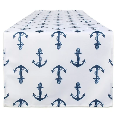 DII® 72" Blue Anchor Print Outdoor Table Runner