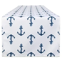 DII® 72" Blue Anchor Print Outdoor Table Runner